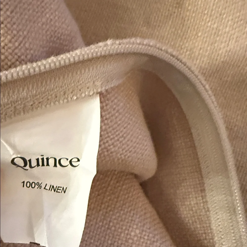 Quince 100% Linen European Pillow Sham Decor 20x20 Beige Flax Natural